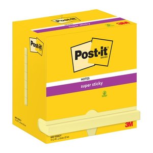 Post-it® Super Sticky Haftnotizen extrastark 65512SY gelb, 12 Blöcke