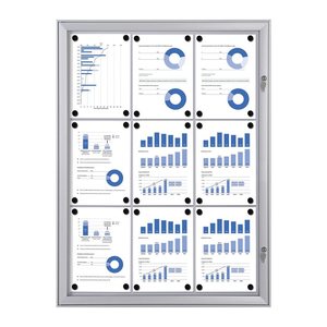 Showdown® Displays Schaukasten S alu 9x DIN A4 74,1 x 2,3 x 100,4 cm, 1 St.