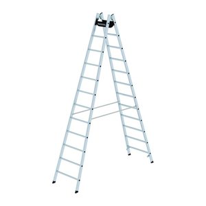 MUNK Stehleiter beidseitig 33024 silber 2x 12 Sprossen, H: 351,0 cm