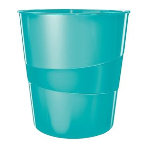 LEITZ 5278 Papierkorb 15,0 l eisblau metallic, 1 St.