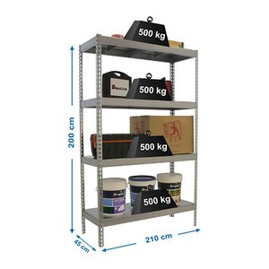 Simonrack Schwerlast-Weitspannregal SIMONFORTE 8425437081873 silber 210,0 x 45,0 x 200,0 cm