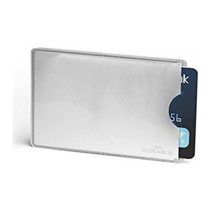 DURABLE Kreditkartenhülle RFID SECURE 10 Stück silber