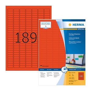 HERMA Etiketten 4238 rot 25,4 x 10,0 mm, 10 Blatt