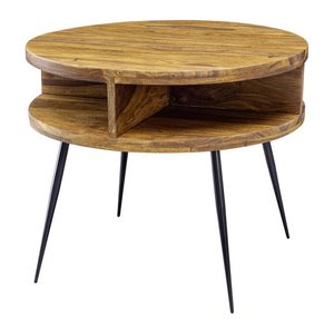 WOHNLING Couchtisch rund Massivholz sheesham 60,0 x 60,0 x 45,0 cm, 1 St.