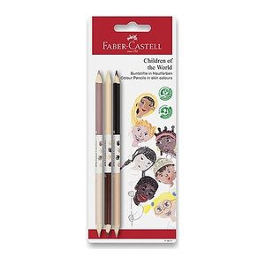 FABER-CASTELL Children of the World Buntstifte farbsortiert, 3 St.