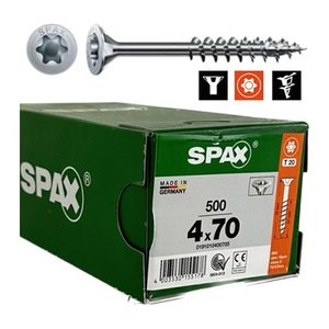 SPAX® Universalschrauben T20 Senkkopf WIROX 0191010400705 4 mm x 70 mm, 500 St.