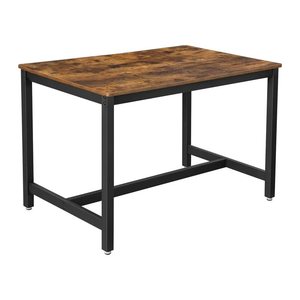 VASAGLE Esstisch braun rechteckig, 4-Fuß-Gestell schwarz, 120,0 x 75,0 x 75,0 cm