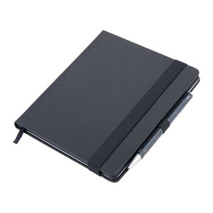 TROIKA Notizblock BLACK SLIMPAD A5 dunkelblauer Stift
