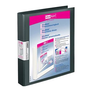 VELOFLEX VELODUR® Präsentationsringbücher 2-Ringe schwarz 4,0 cm DIN A4, 10 St.