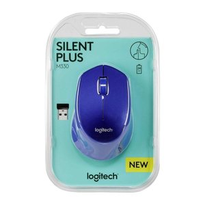 Logitech M330 Silent Plus Maus kabellos blau