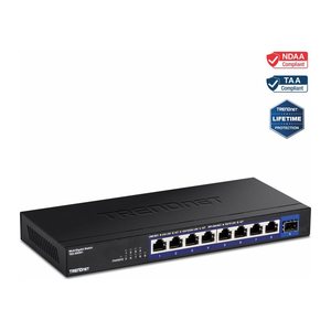 TRENDnet Switch 9-Port 2.5G Unmanaged 1x10G SFP+ WallMount