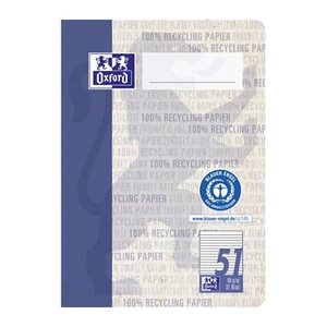 OXFORD Schulhefte Recycling Lineatur 51 liniert DIN A6 ohne Rand, 32 Blatt, 1 St.