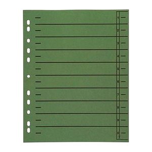 Wekre Trennblätter DIN A4 0-9 grün, 230 g/m², 100 Blatt