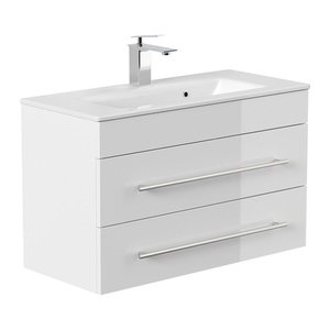 POSSEIK Waschbecken mit Unterschrank PORTUS SLIMLINE 800 weiß glanz 80,0 x 36,0 x 49,6 cm