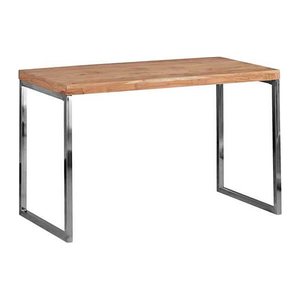 WOHNLING Schreibtisch akazie rechteckig, Kufen-Gestell chrom 120,0 x 60,0 cm