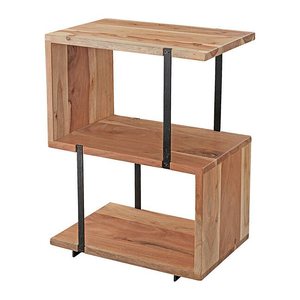WOHNLING Beistelltisch rechteckig Massivholz akazie 45,0 x 30,0 x 60,0 cm, 1 St.