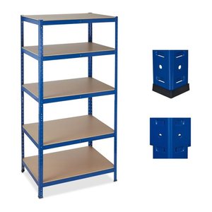 relaxdays Schwerlastregal 10026754_0 blau 90,0 x 60,0 x 180,0 cm