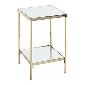 HAKU Möbel Beistelltisch rechteckig Glas gold 28,0 x 28,0 x 46,0 cm, 1 St.
