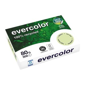 Clairefontaine Recyclingpapier Evercolor hellgrün DIN A4 80 g/qm 500 Blatt