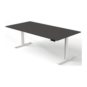 Kerkmann Move 3 elektrisch höhenverstellbarer Schreibtisch anthrazit rechteckig, T-Fuß-Gestell weiß 200,0 x 100,0 cm