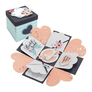folia Bastelset Explosionsbox Romance 46 tlg. blau