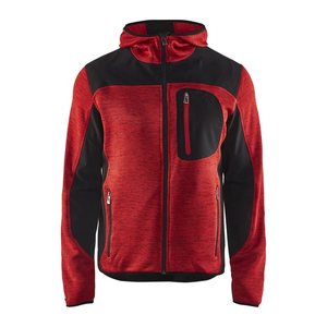 BLAKLÄDER® Herren Strickjacke 4930 rot/schwarz Größe M