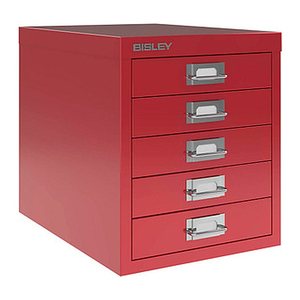 BISLEY MultiDrawer™ L125 Schubladenschrank kardinalrot 5 Schubladen 27,9 x 38,0 x 32,5 cm, 1 St.