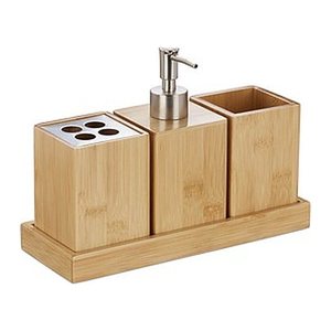 relaxdays Badaccessoires-Set braun, 1 Set