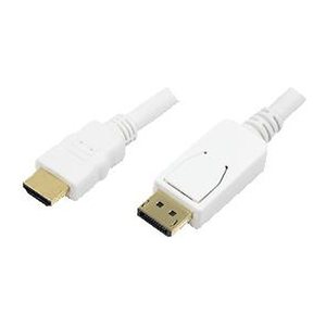 Logilink Display Port to HDMI cable, white, 2m