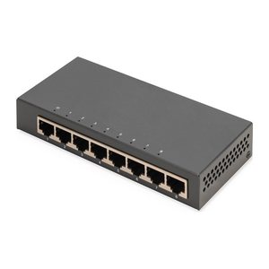 DIGITUS Switch 8-Port Gigabit Desktop, Unmanaged, Metallgeh.