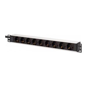 DIGITUS Steckdosenleiste 9-fach 19" Alu. 1HE 2m schwarz