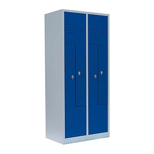LÜLLMANN Z-Spind enzianblau, lichtgrau 525111, 4 Schließfächer 80,0 x 50,0 x 180,0 cm