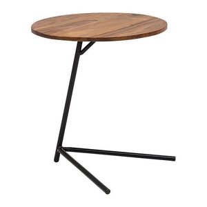 WOHNLING Beistelltisch rund Massivholz sheesham 40,0 x 40,0 x 46,0 cm, 1 St.