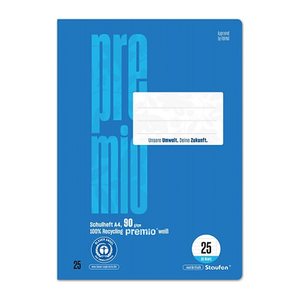 Staufen® Schulheft Premio Lineatur 25 liniert DIN A4 Außenrand, 16 Blatt, 1 St.