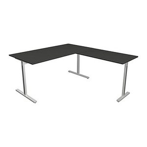 Kerkmann Form 1 Schreibtisch anthrazit rechteckig, T-Fuß-Gestell silber 160,0 x 80,0 cm