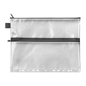 VELOFLEX Reißverschlussbeutel 25,0 x 31,9 cm transparent/schwarz 0,26 mm, 1 St.