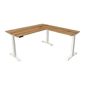 Kerkmann Move 4 elektrisch höhenverstellbarer Schreibtisch eiche rechteckig, T-Fuß-Gestell weiß 180,0 x 180,0 cm