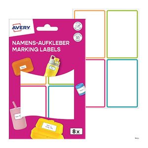 AVERY Zweckform Namensetiketten farbsortiert 48,0 x 70,0 mm, 8 St.