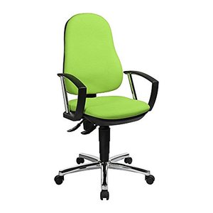 Topstar Bürostuhl Support® P Deluxe, 8179AG05 Stoff grün, Gestell chrom