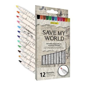 ONLINE® Save My World Buntstifte farbsortiert, 12 St.