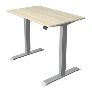 Kerkmann Move 1 elektrisch höhenverstellbarer Schreibtisch anthrazit rechteckig, T-Fuß-Gestell silber 100,0 x 60,0 cm