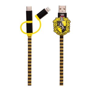 ThumbsUp! Ladekabel Hufflepuff 3in1 Lightning/Micro/USBC