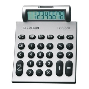 OLYMPIA LCD-308 Taschenrechner silber