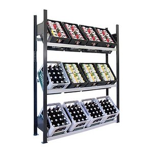 SCHULTE Getränkekistenregal 37008-S schwarz, silber 130,0 x 30,0 x 180,0 cm
