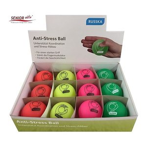 RUSSKA Antistressball 3 x orange, 3 x gelb, 3 x pink, 3 x grün, Ø 6,0 cm, 12 St.