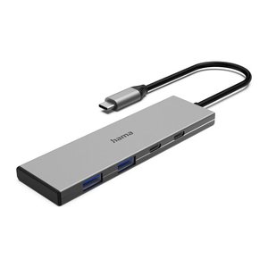 hama USB-Hub 4-fach grau