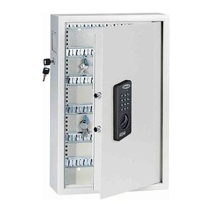 ROTTNER KeyTronic 100 Schlüsselkasten grau mit 100 Haken, Elektronikschloss, 35,0 x 13,0 x 55,0 cm, 1 St.