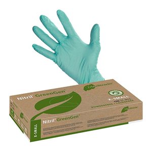 Meditrade® unisex Einmalhandschuhe Nitril® GreenGen® grün Größe XS, 100 St.