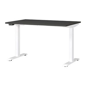 GERMANIA JET höhenverstellbarer Schreibtisch grafit rechteckig, T-Fuß-Gestell weiß 120,0 x 80,0 cm