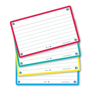 OXFORD Karteikarten FLASH 2.0 DIN A7 gelb, rot, türkis, mint liniert, 80 St.